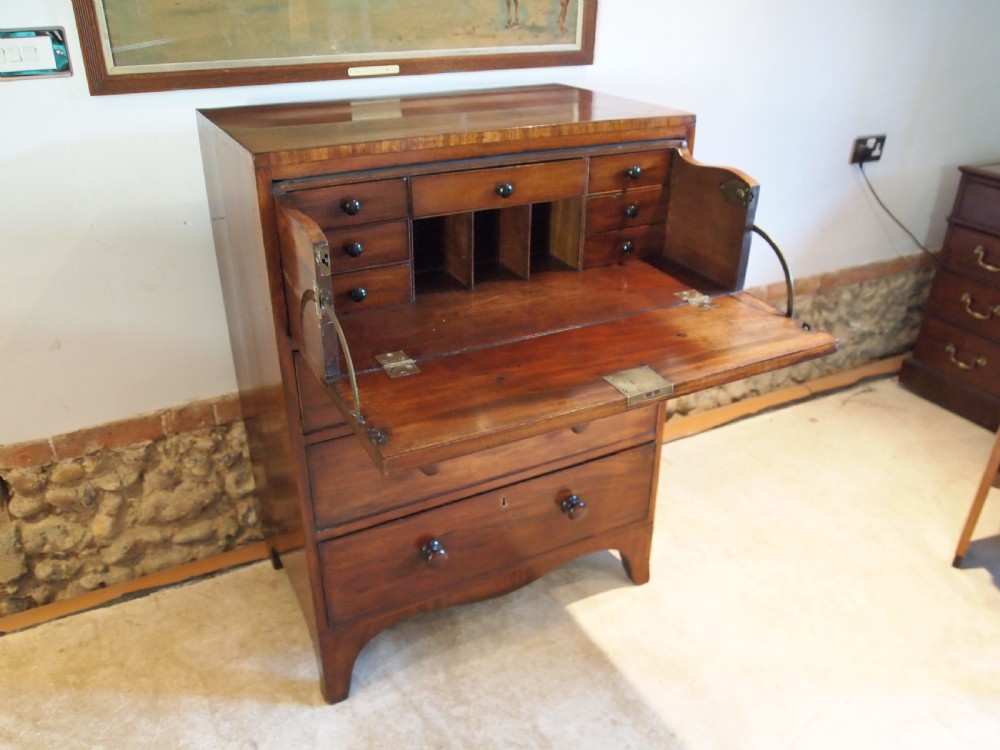 Chest of drawers very rare small secretaire Mahogany c1820 View XII