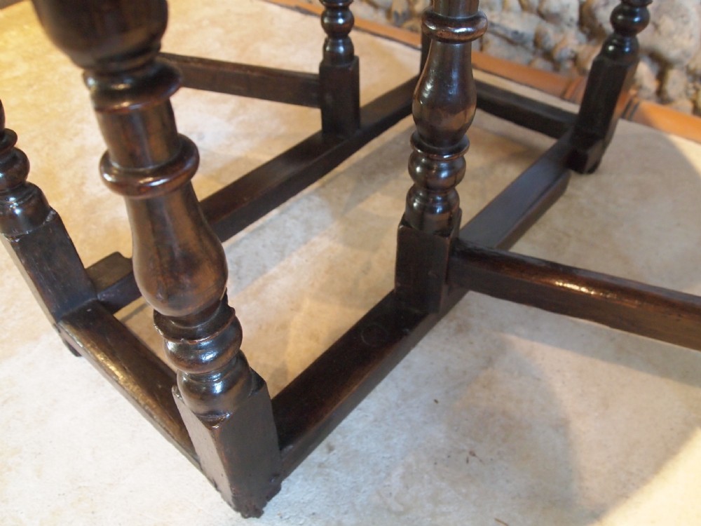 Table Charles II Oak small cottage gate-leg dining refectory c1680 View IV