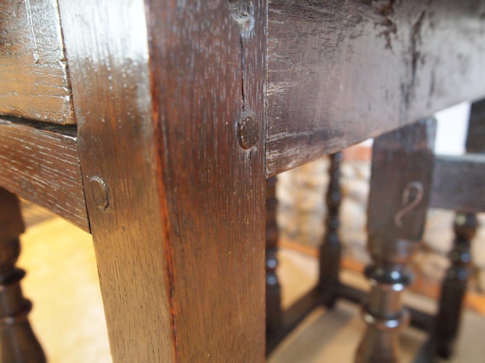 Table Charles II Oak small cottage gate-leg dining refectory c1680 View V