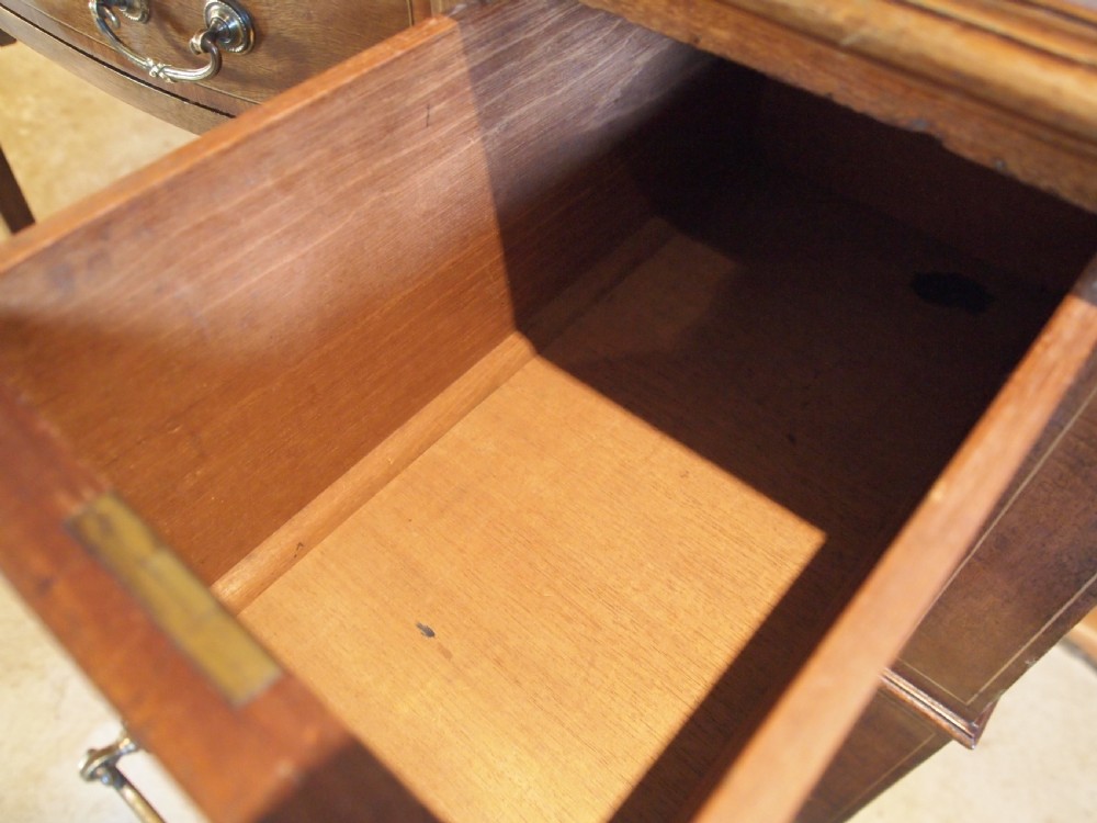 Desk fine quality Edwardian Mahogany inlaid c1900 View VI