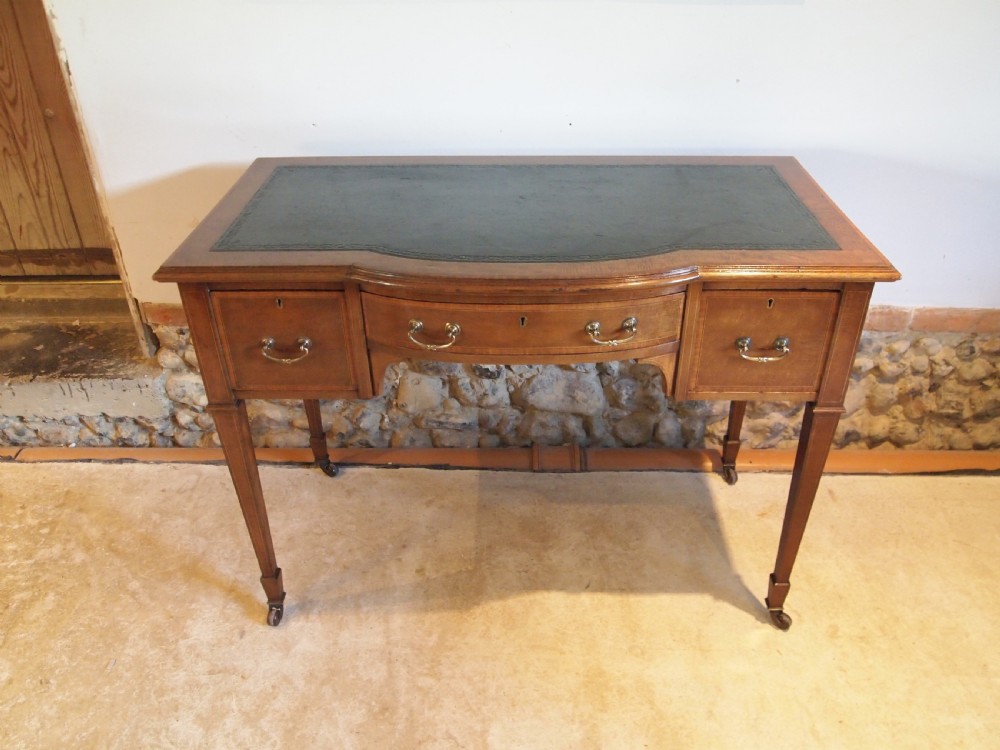 Desk fine quality Edwardian Mahogany inlaid c1900 View XII