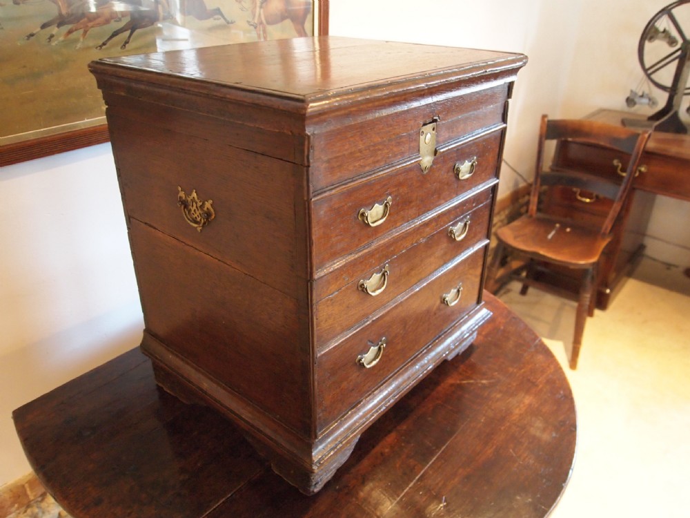 Stool chest box George II Oak c1750 View IV