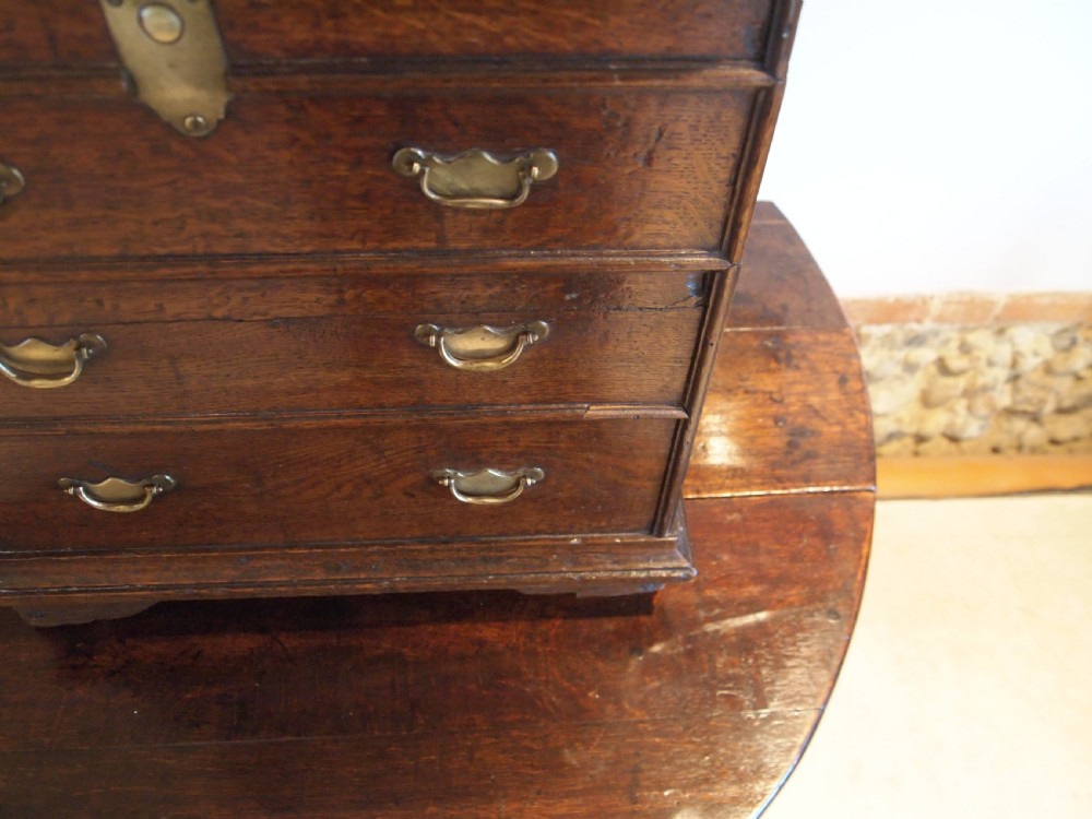 Stool chest box George II Oak c1750 View V