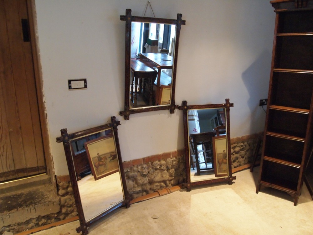 Mirrors a trio of Victorian Arts and Crafts Gothic mirrors c1890 View IX