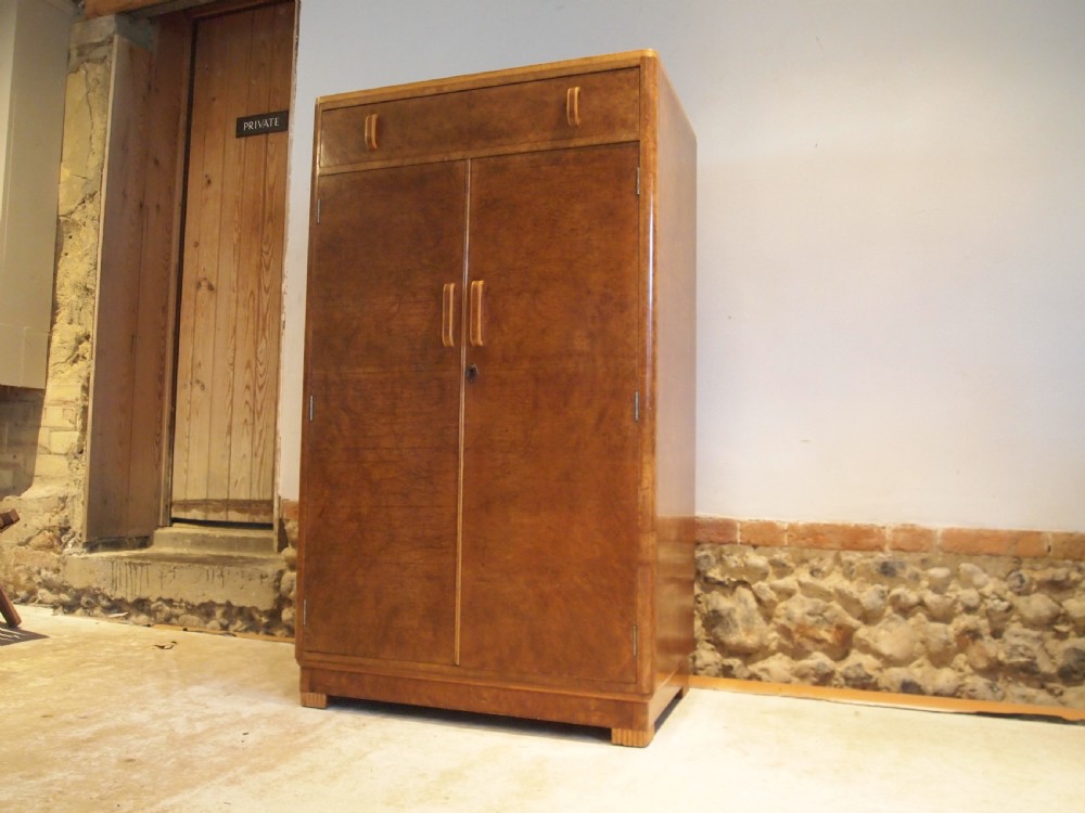 Art Deco cupboard Tall boy Burr Walnut c1920