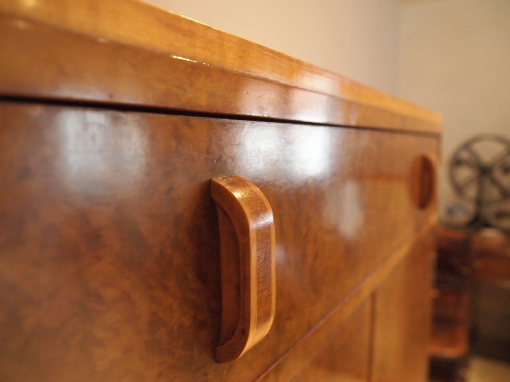 Art Deco cupboard Tall boy Burr Walnut c1920 View V