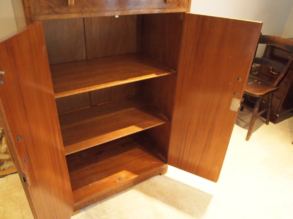Art Deco cupboard Tall boy Burr Walnut c1920 View VI