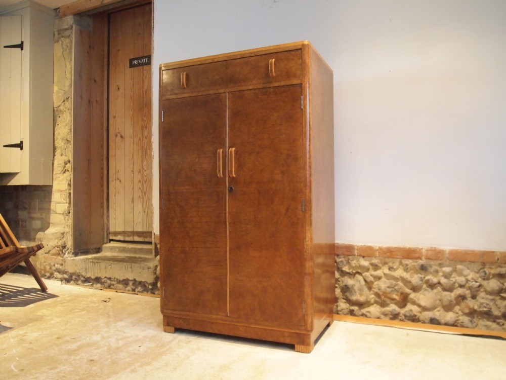 Art Deco cupboard Tall boy Burr Walnut c1920 View IX