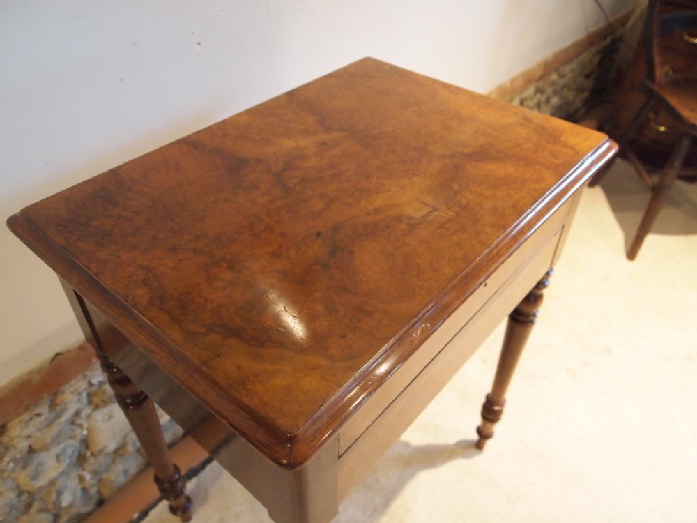 Table hall lamp side console Burr Walnut c1840 View II