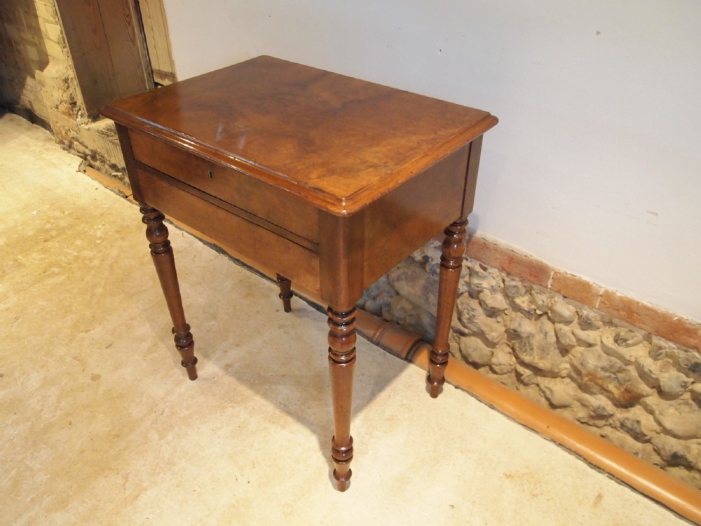 Table hall lamp side console Burr Walnut c1840 View V