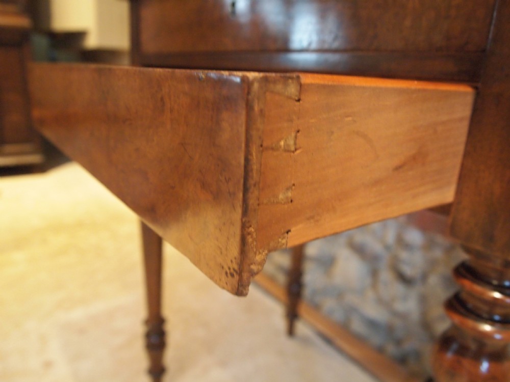 Table hall lamp side console Burr Walnut c1840 View VII