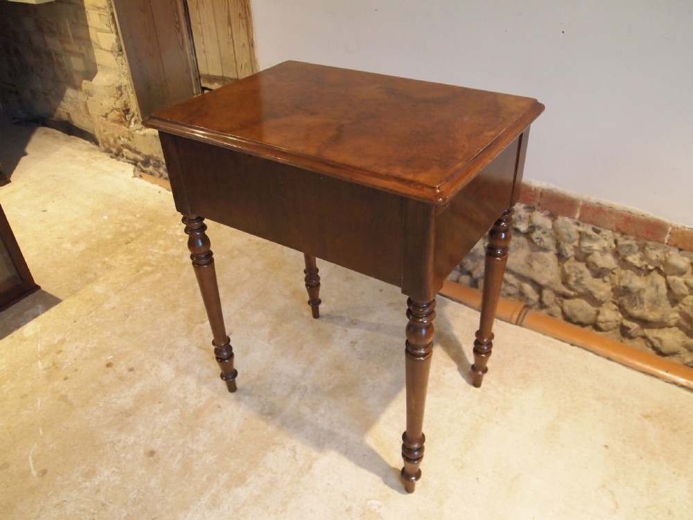Table hall lamp side console Burr Walnut c1840 View X
