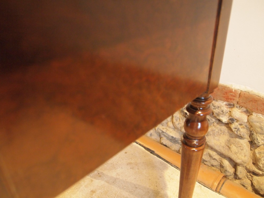 Table hall lamp side console Burr Walnut c1840 View XI