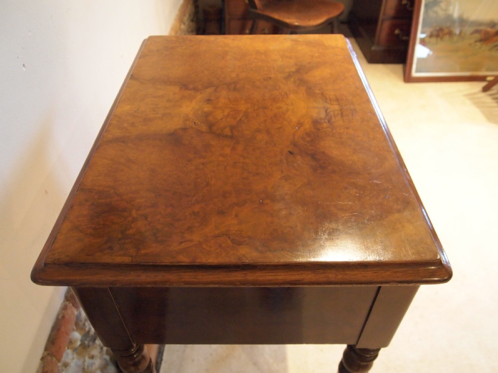 Table hall lamp side console Burr Walnut c1840 View XIV