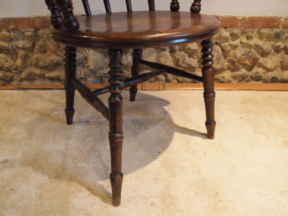 Chair Windsor Victorian Penny seat armchair c1880 View V