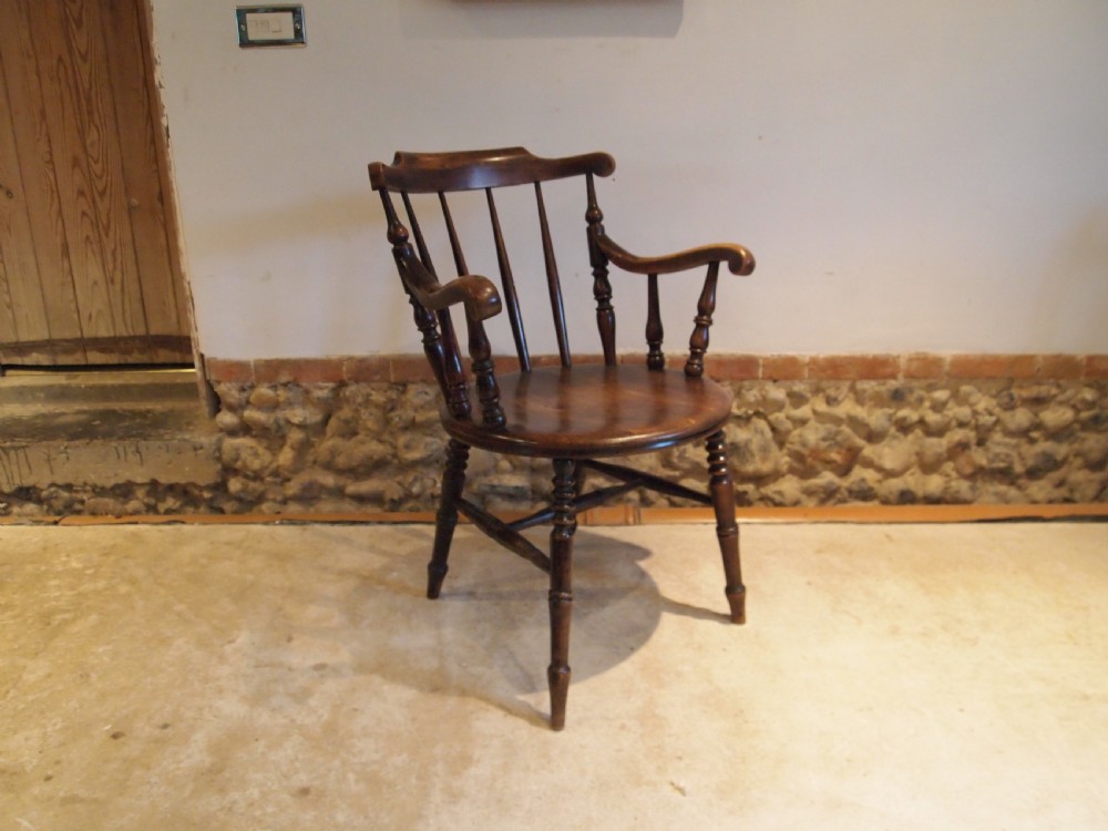 Chair Windsor Victorian Penny seat armchair c1880 View VI
