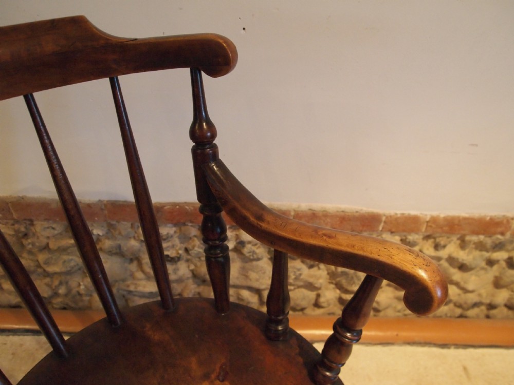 Chair Windsor Victorian Penny seat armchair c1880 View VII