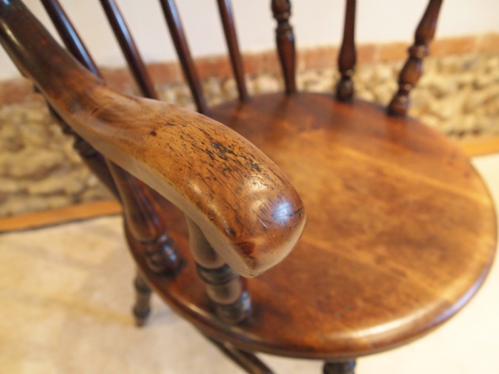 Chair Windsor Victorian Penny seat armchair c1880 View VIII