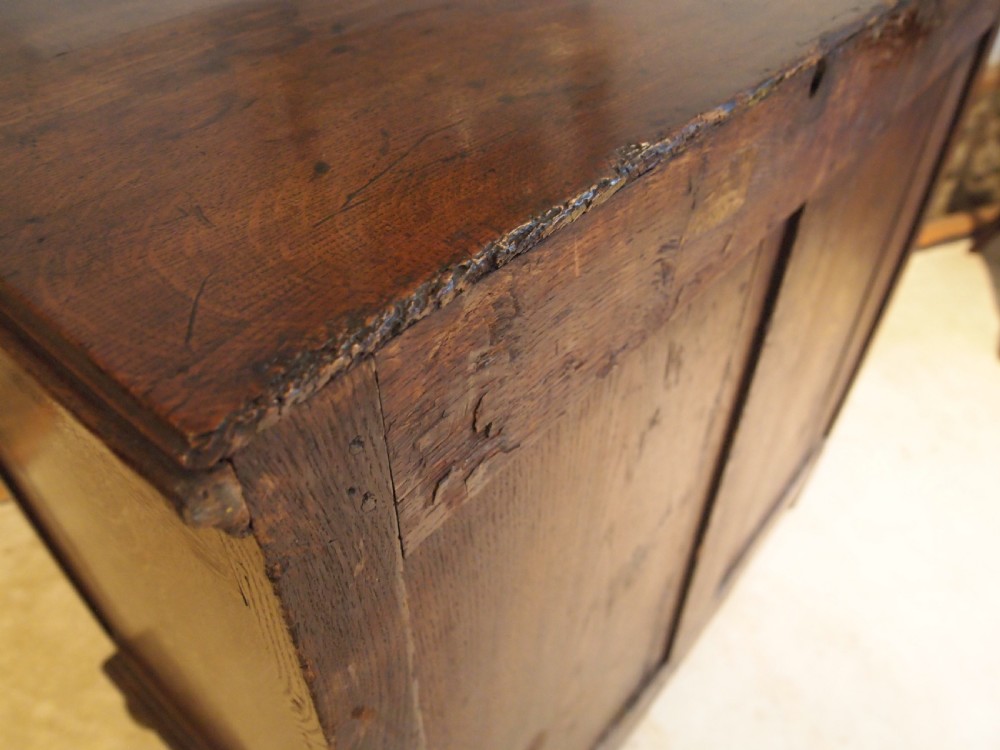 Chest of drawers Queen Anne Oak small c1700 View IX