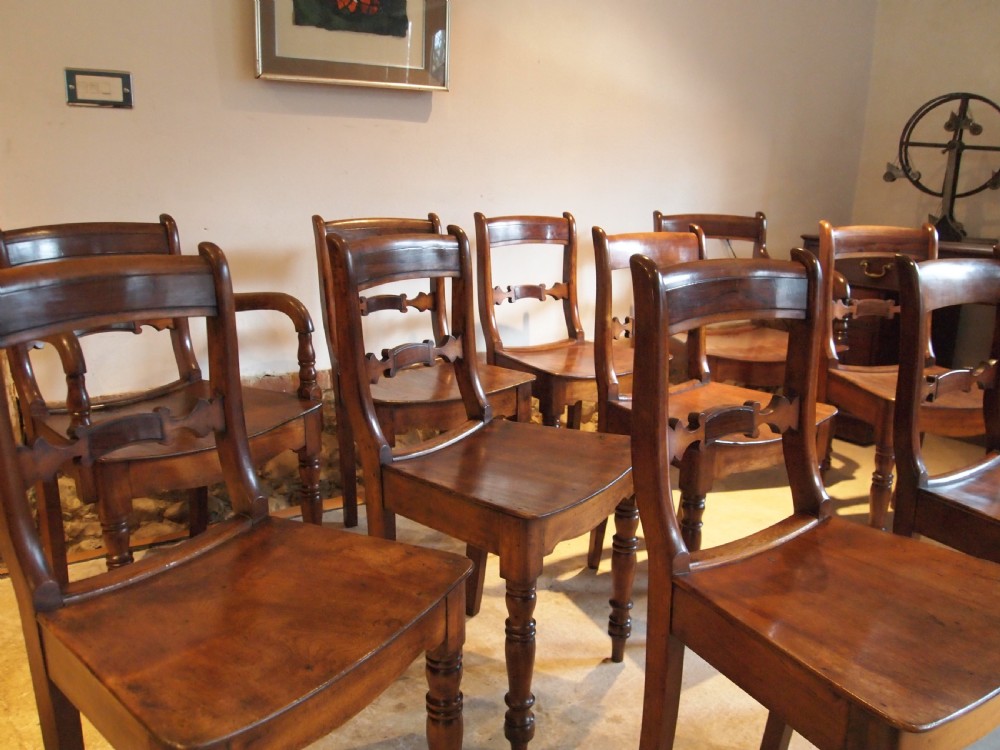 Chairs rare set of 10 East Anglian Bar back kitchen dining chairs c1820 View III