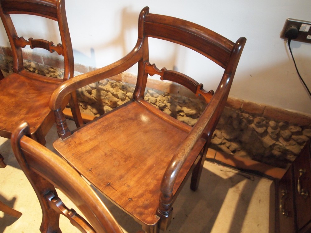 Chairs rare set of 10 East Anglian Bar back kitchen dining chairs c1820 View IV