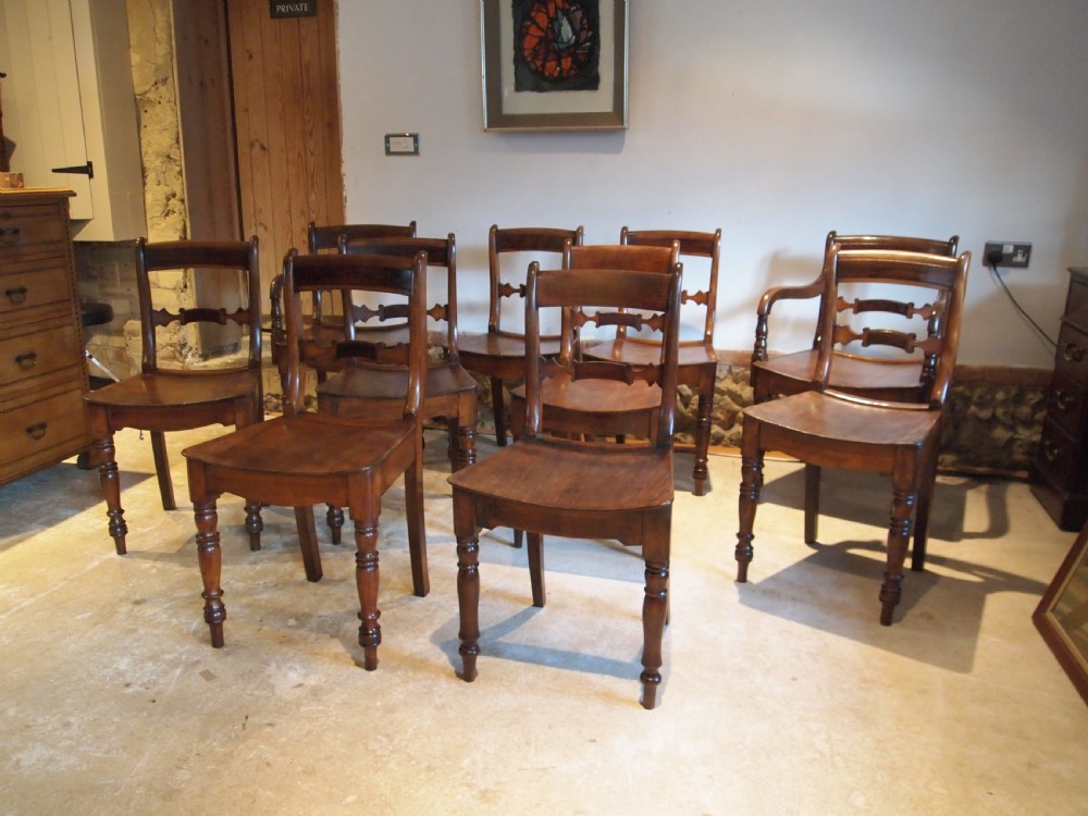 Chairs rare set of 10 East Anglian Bar back kitchen dining chairs c1820 View VII
