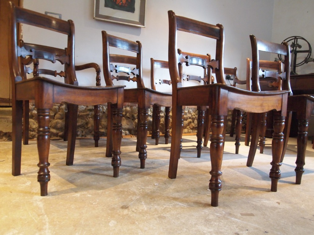 Chairs rare set of 10 East Anglian Bar back kitchen dining chairs c1820 View X