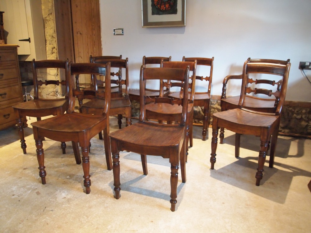 Chairs rare set of 10 East Anglian Bar back kitchen dining chairs c1820 View XI