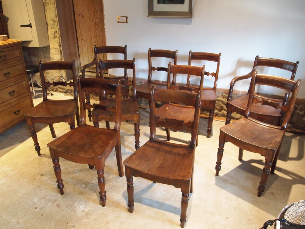 Chairs rare set of 10 East Anglian Bar back kitchen dining chairs c1820 View XII