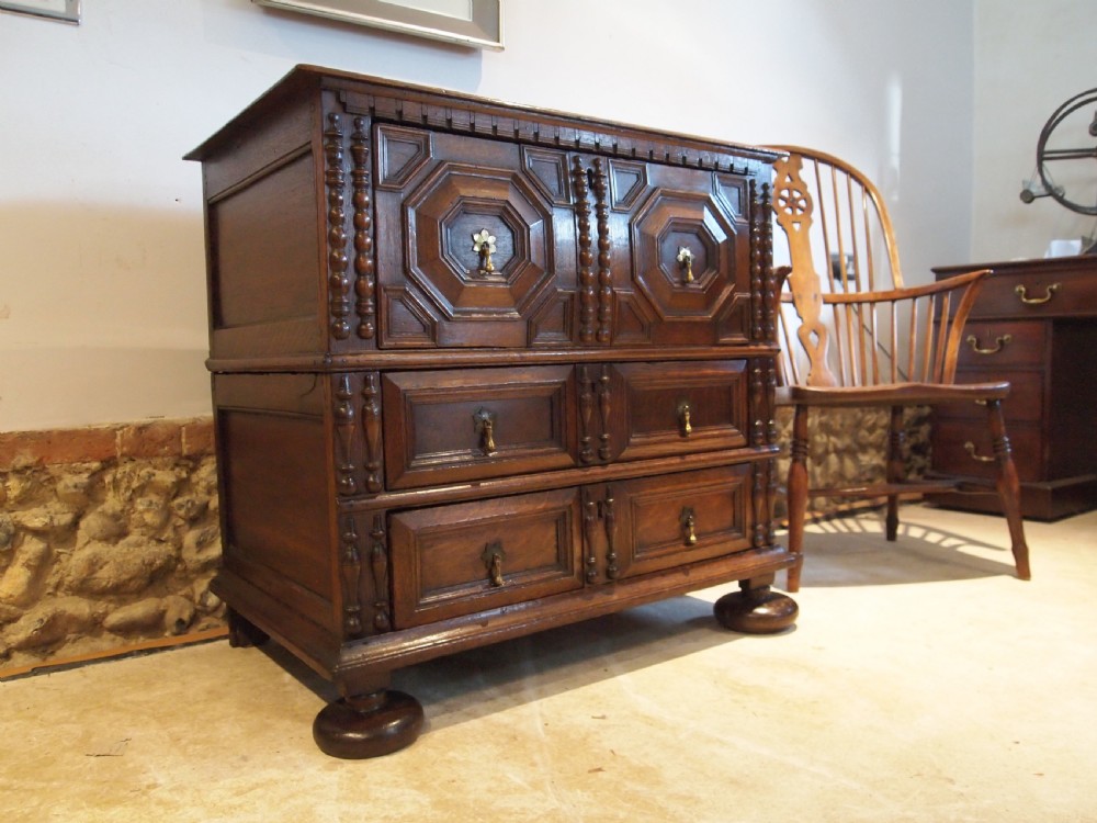 Chest of drawers rare small William and Mary Oak c1690