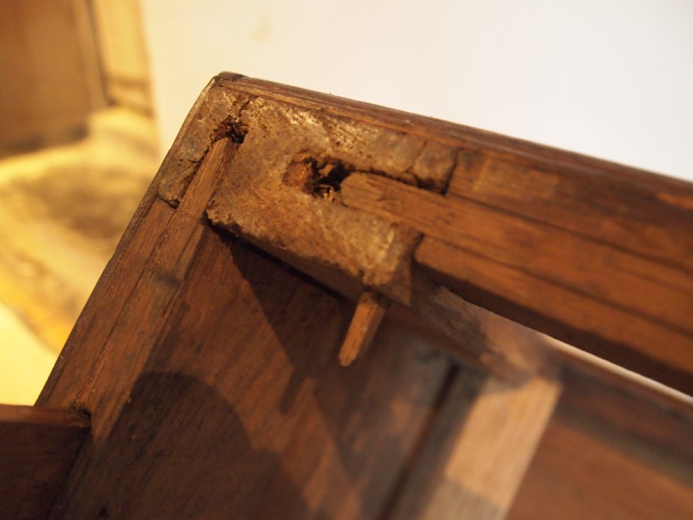 Chest of drawers rare small William and Mary Oak c1690 View XI