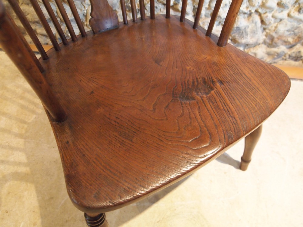 Chair Windsor early Victorian Ash Elm armchair c1840 View III