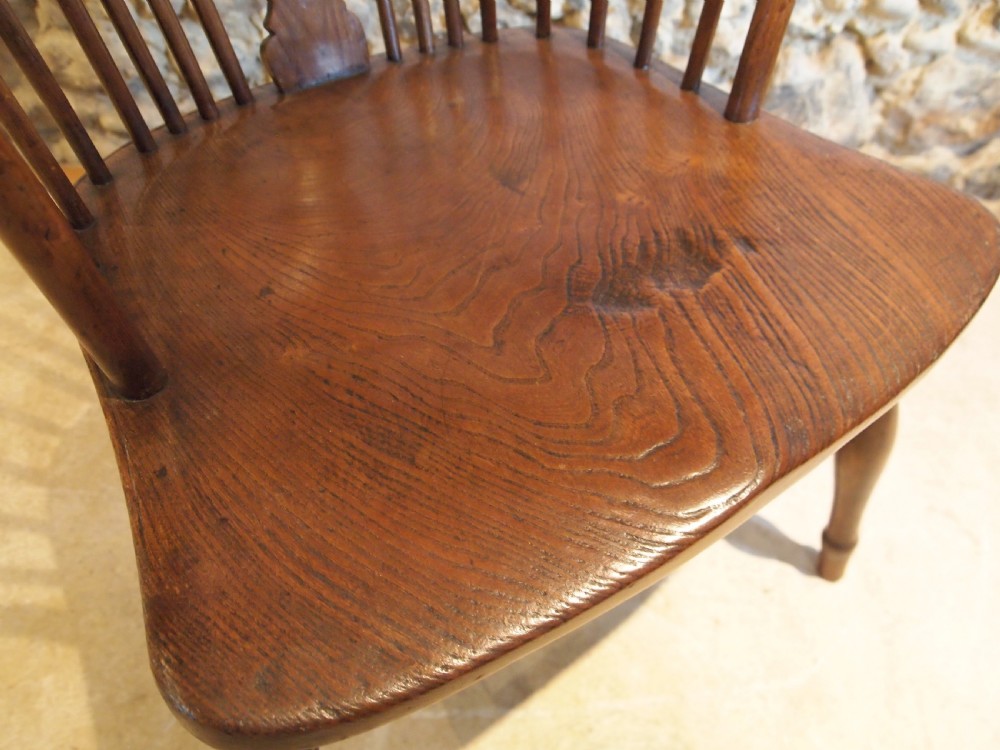 Chair Windsor early Victorian Ash Elm armchair c1840 View V