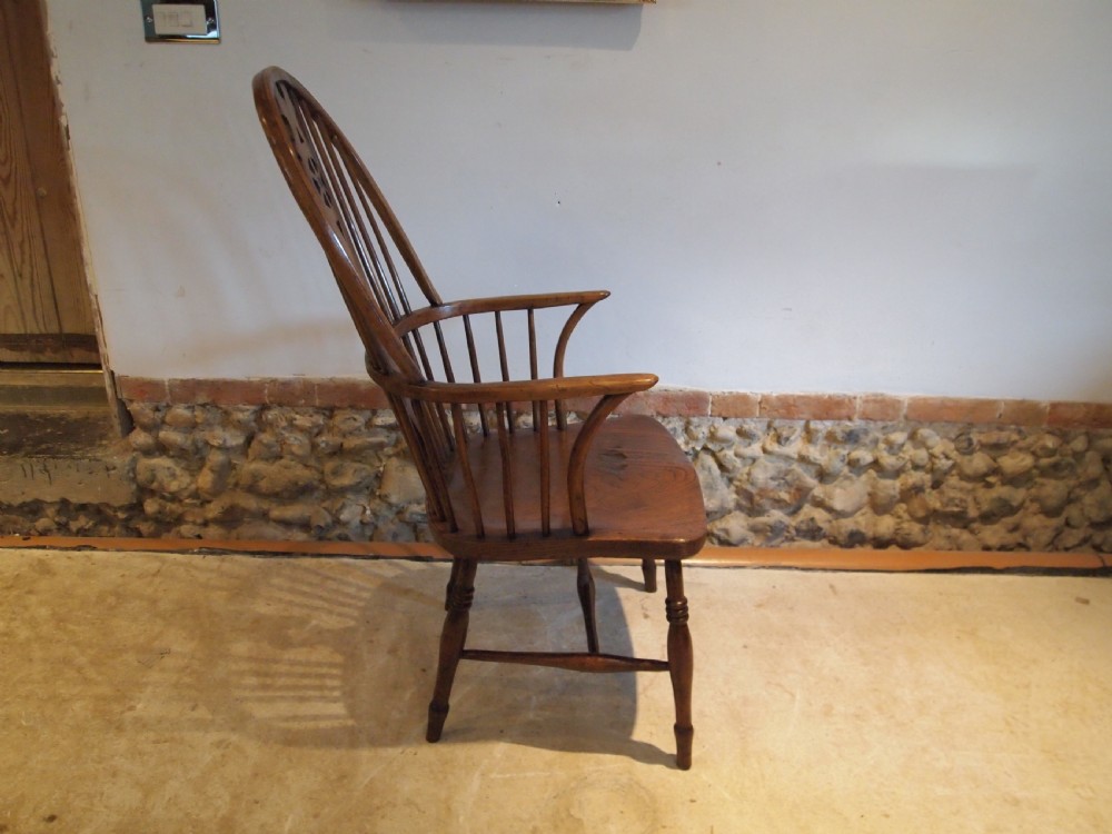 Chair Windsor early Victorian Ash Elm armchair c1840 View VI