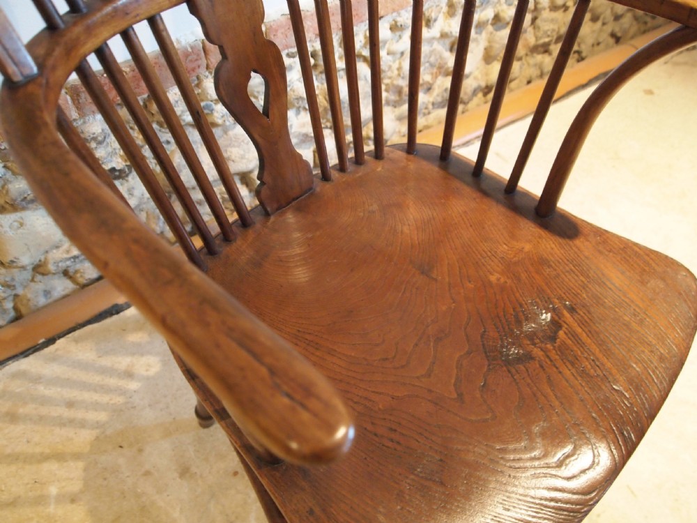 Chair Windsor early Victorian Ash Elm armchair c1840 View VIII