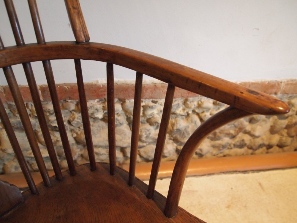 Chair Windsor early Victorian Ash Elm armchair c1840 View X