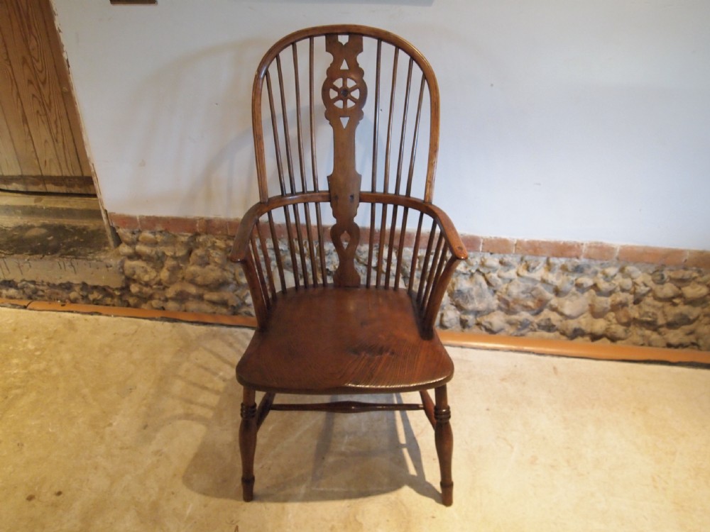 Chair Windsor early Victorian Ash Elm armchair c1840 View XI