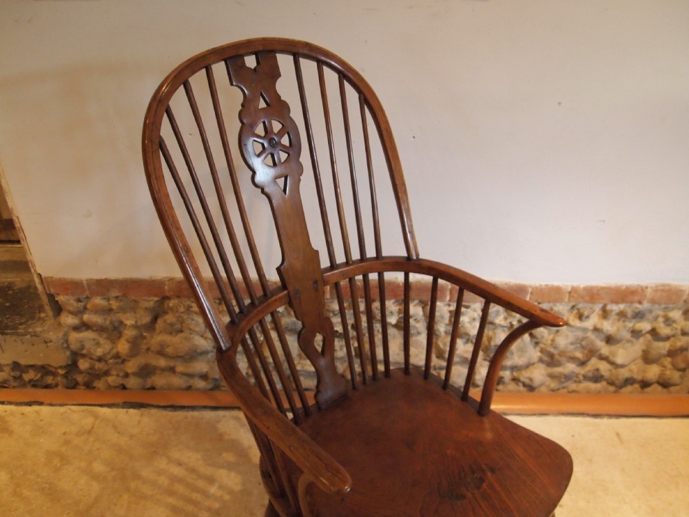 Chair Windsor early Victorian Ash Elm armchair c1840 View XIII