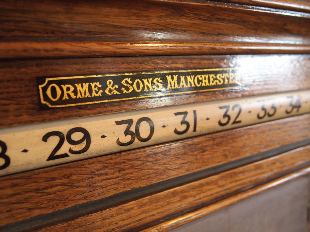 Snooker scoreboard Victorian Oak Orme and Sons Manchester c1890 View II