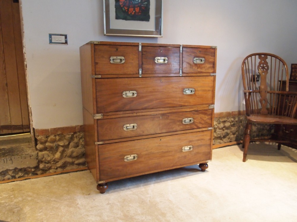 Chest of drawers military campaign chest Mahogany Hobbs and Co c1850 View II