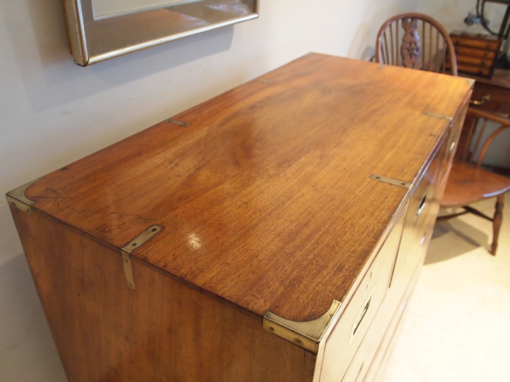 Chest of drawers military campaign chest Mahogany Hobbs and Co c1850 View IV