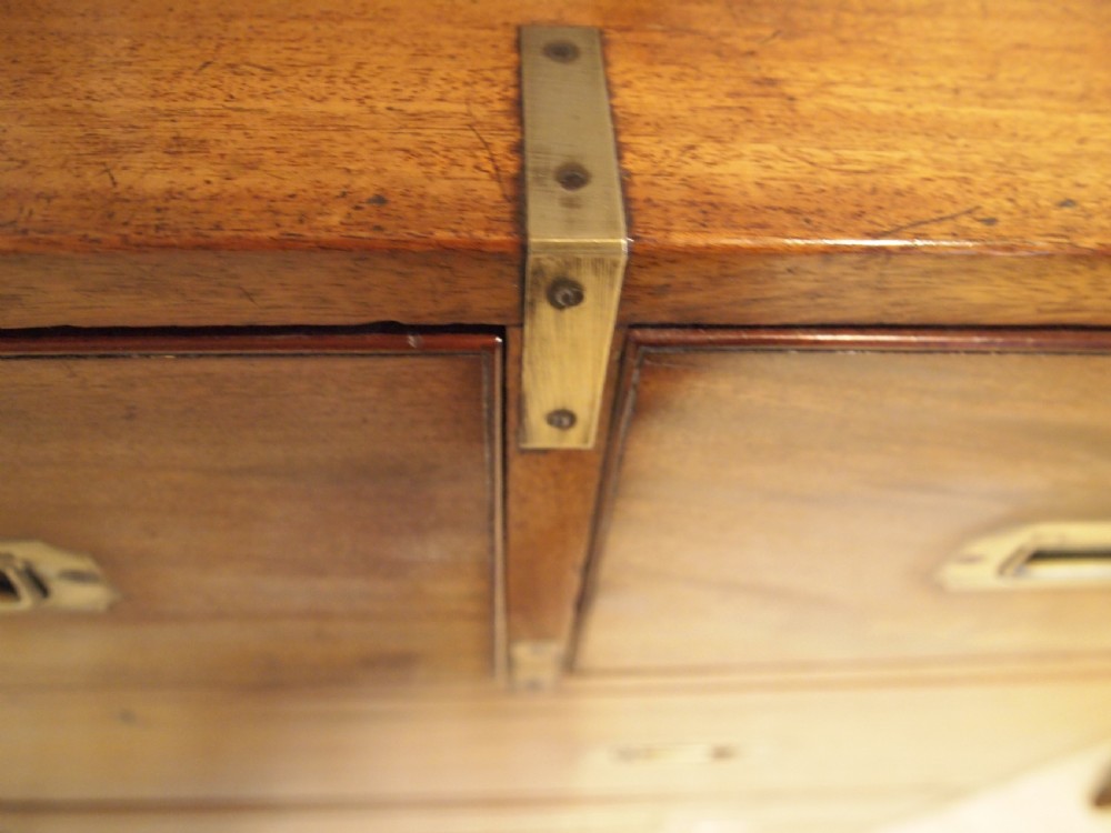 Chest of drawers military campaign chest Mahogany Hobbs and Co c1850 View VI