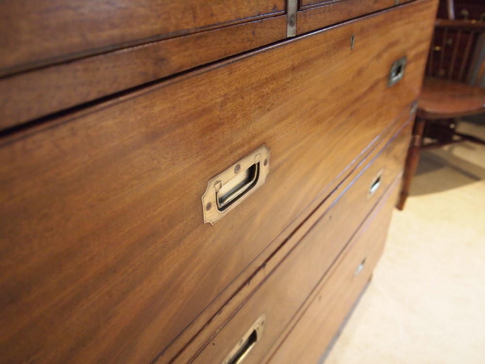 Chest of drawers military campaign chest Mahogany Hobbs and Co c1850 View IX