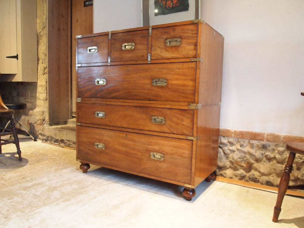 Chest of drawers military campaign chest Mahogany Hobbs and Co c1850 View X