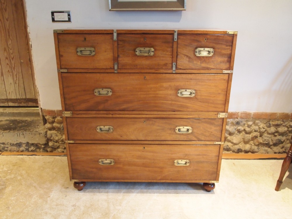Chest of drawers military campaign chest Mahogany Hobbs and Co c1850 View XI
