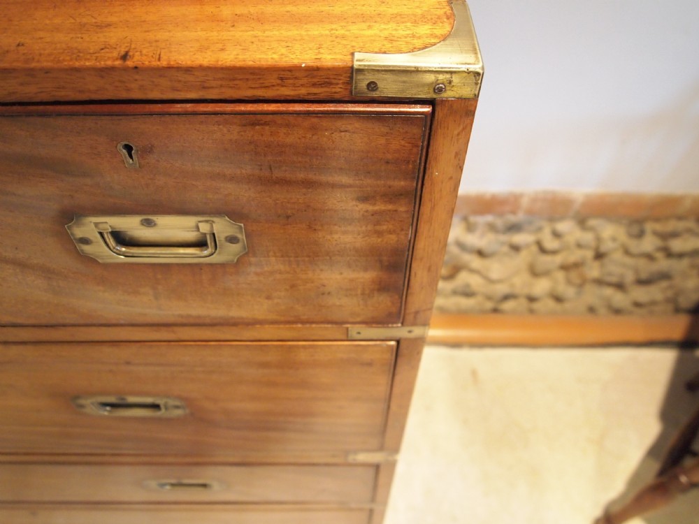 Chest of drawers military campaign chest Mahogany Hobbs and Co c1850 View XII