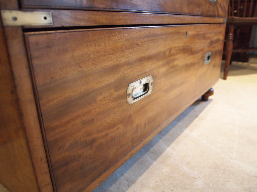 Chest of drawers military campaign chest Mahogany Hobbs and Co c1850 View XIII