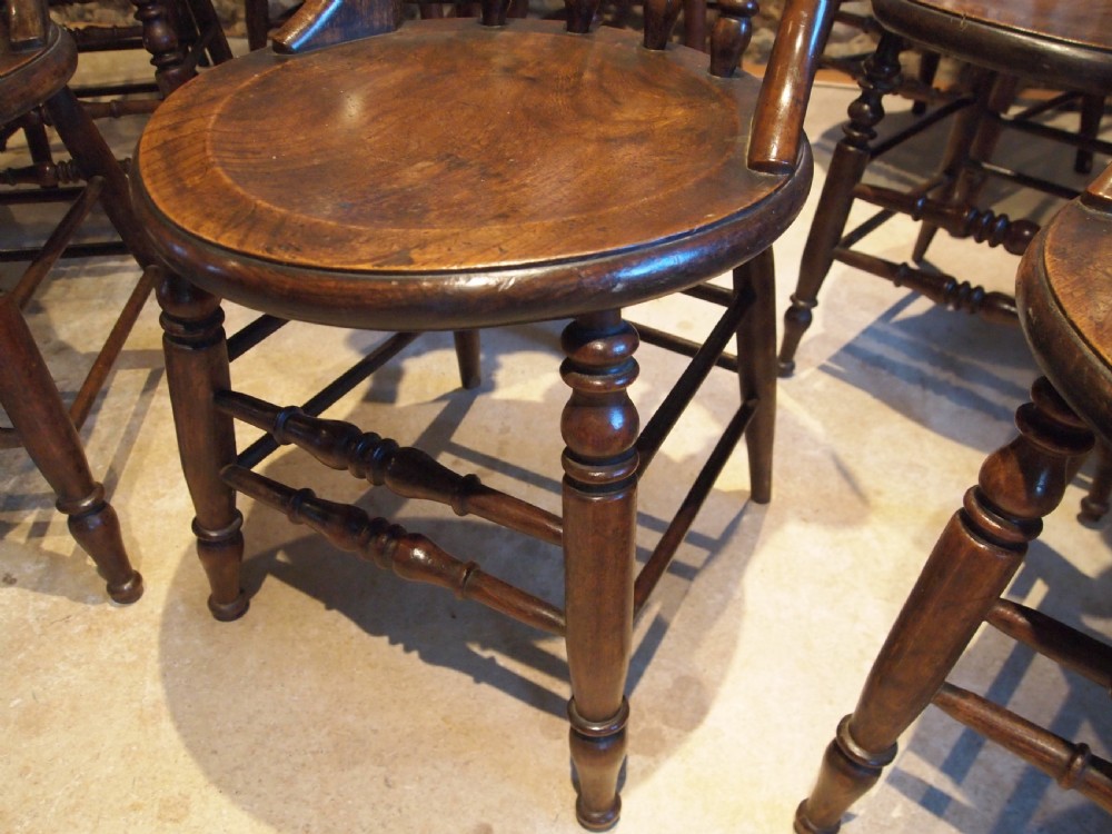 Chairs V rare set of 12 Victorian Windsor Elm Ash c1870 View V