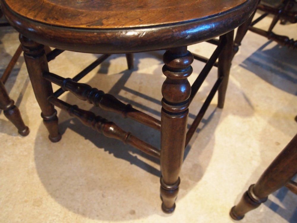 Chairs V rare set of 12 Victorian Windsor Elm Ash c1870 View IX