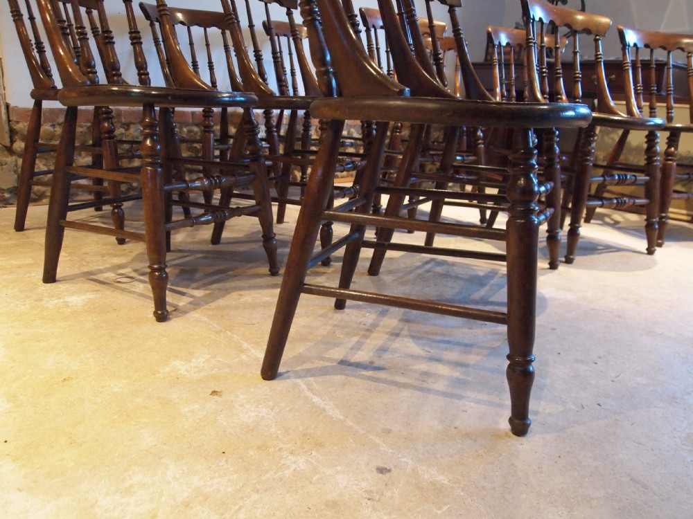 Chairs V rare set of 12 Victorian Windsor Elm Ash c1870 View XI